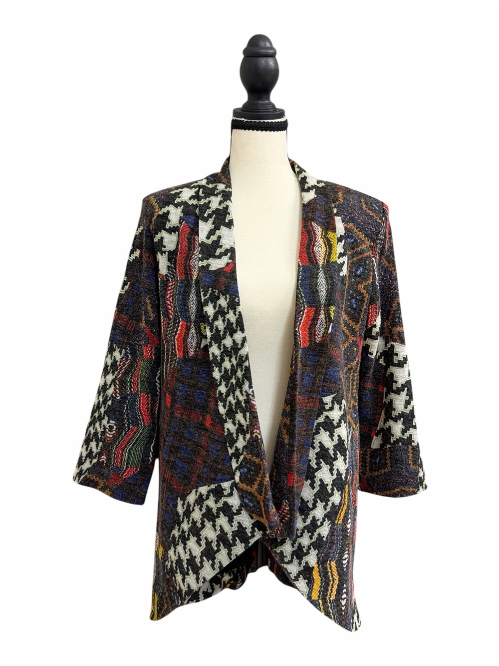 Alberto Makali Multicolor Patterned Open-Front Women's Jacket